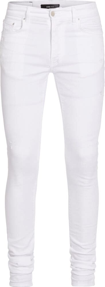 amiri stacked jeans|white amiri distressed jeans.